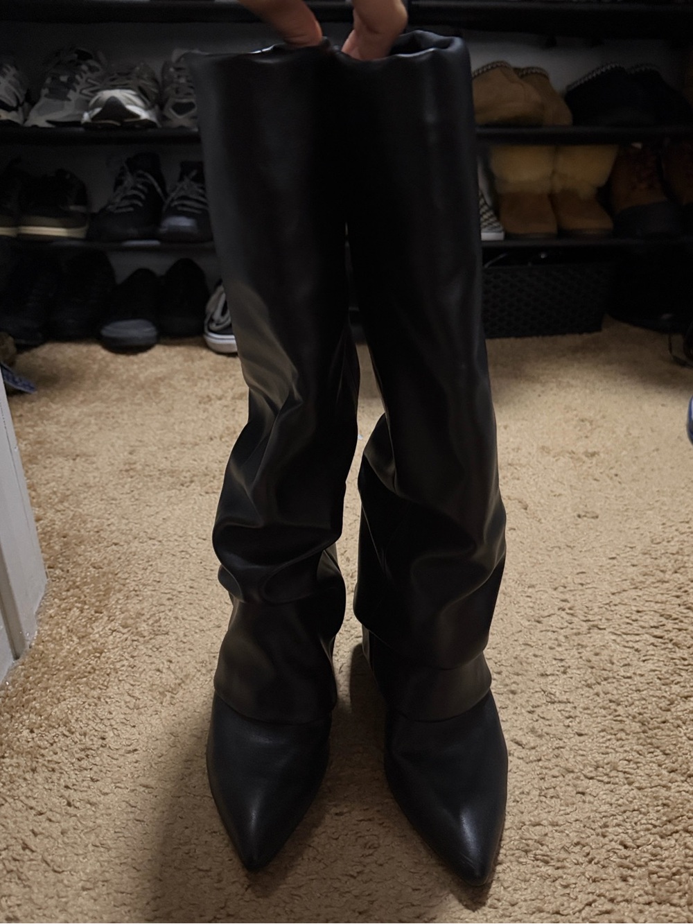 Women's Geima Tall Slouchy Foldover Block Heel Boots